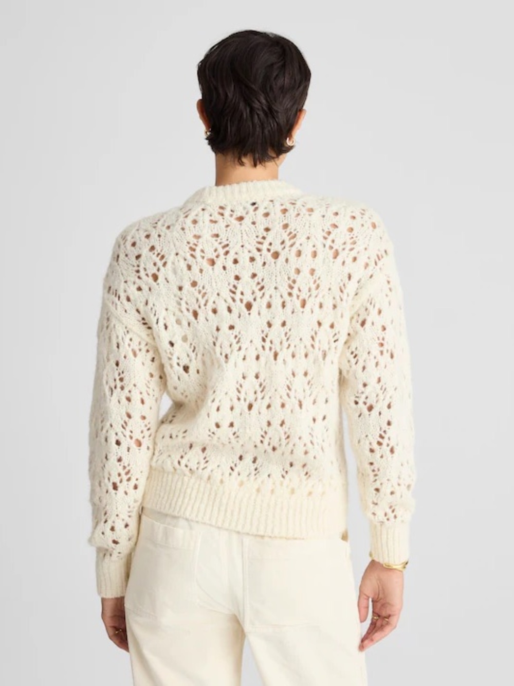 Madewell Pointelle-Stitch Drop-Shoulder Sweater - Picture 4 of 7